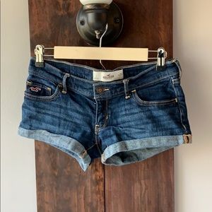 Hollister dark blue denim shorts